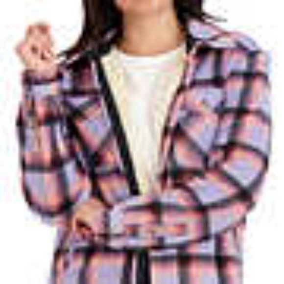 🎈SALE Sage Ladies' Plush Fleece Sherpa Lined Shirt Jacket Shacket Purple XS - Picture 3 of 12